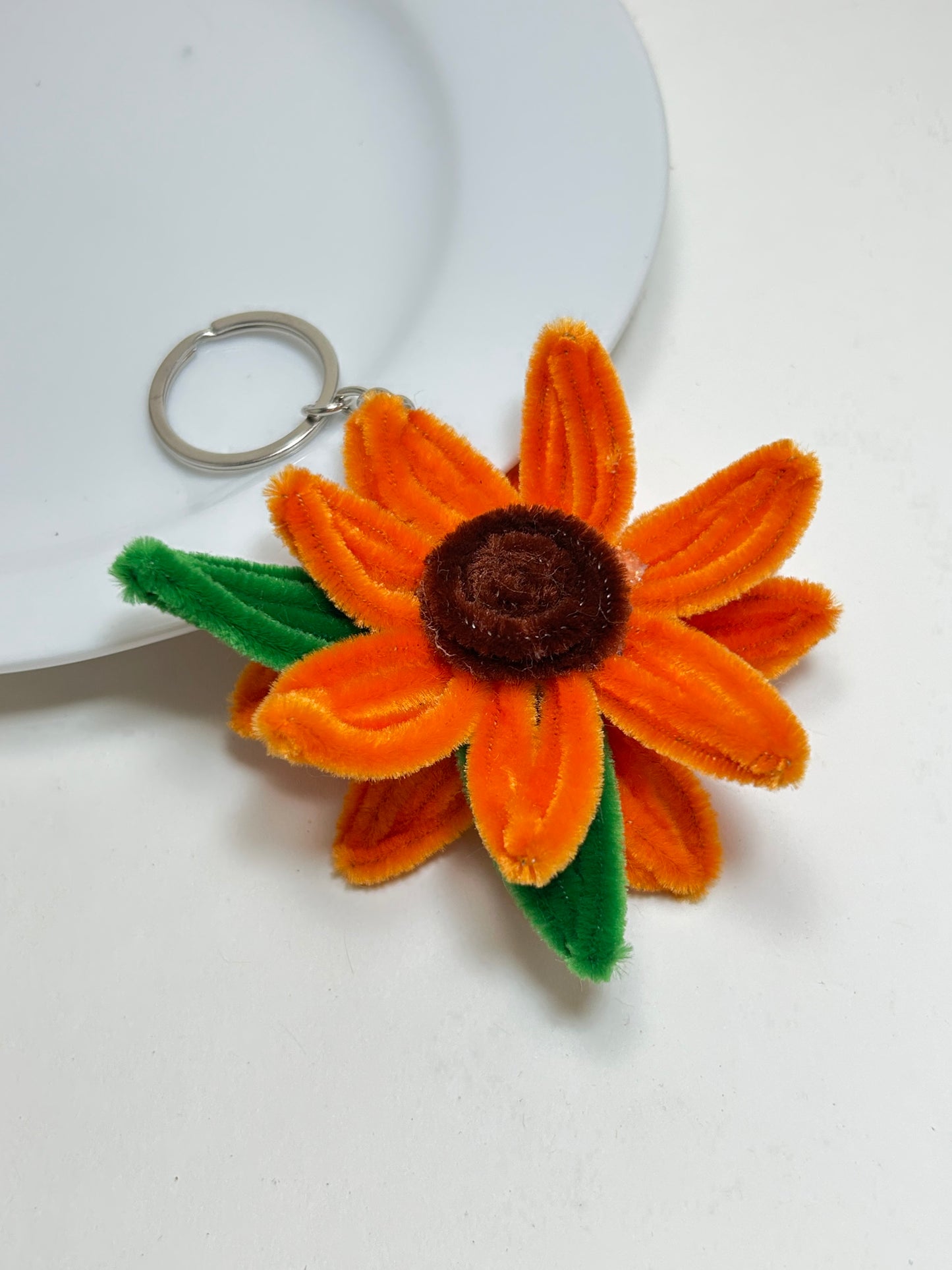 Orange Sunflower keychain