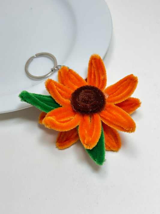 Orange Sunflower keychain