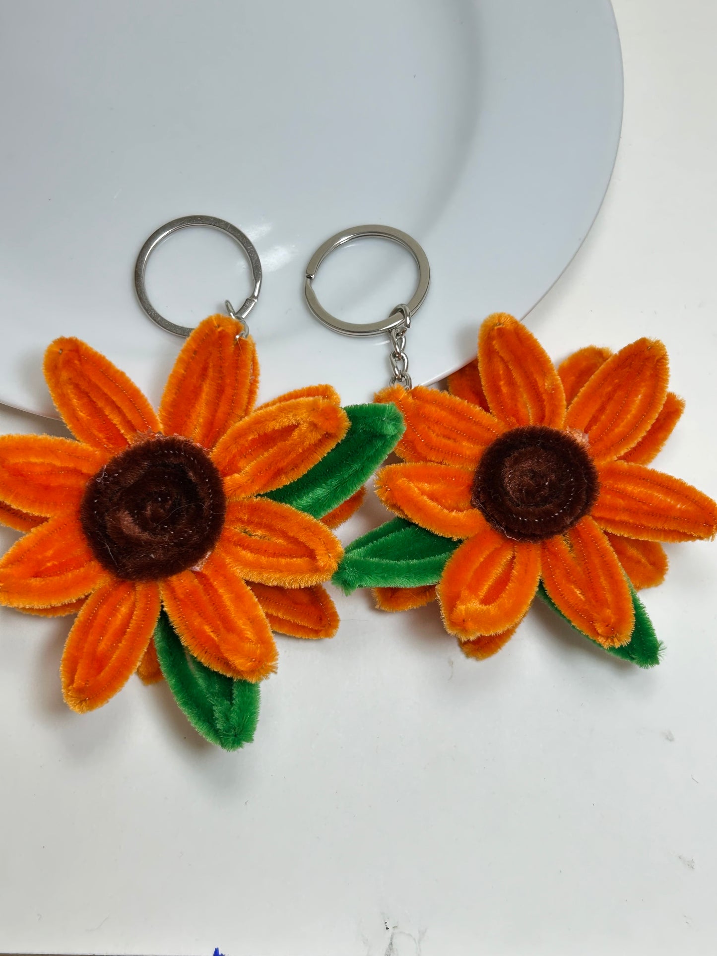 Orange Sunflower keychain