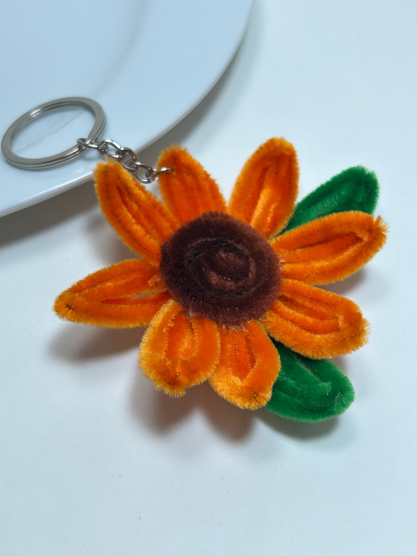 Orange Sunflower keychain